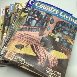 Bundle of 8 vintage Country Living magazines
